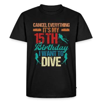 15 Year Old Scuba Diver Birthday Idea Snorkeling - Men's Premium Organic T-Shirt - black - Front - Nico (187cm)