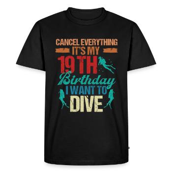 19 Year Old Scuba Diver Birthday Idea Snorkeling - Men's Premium Organic T-Shirt - black - Front - Nico (187cm)