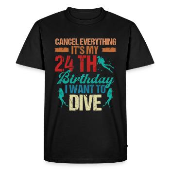 24 Year Old Scuba Diver Birthday Idea Snorkeling - Men's Premium Organic T-Shirt - black - Front - Nico (187cm)