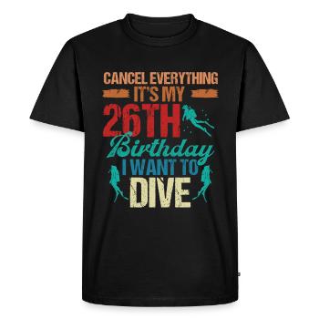 26 Year Old Scuba Diver Birthday Idea Snorkeling - Men's Premium Organic T-Shirt - black - Front - Nico (187cm)