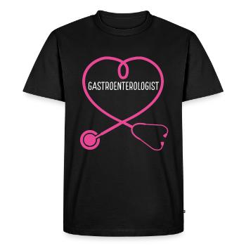 Gastroentérologue Stéthoscope Appréciation Coeur - T-shirt Premium bio Homme - noir - Devant - Nico (187cm)