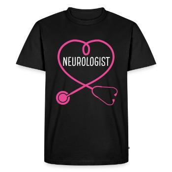 Neurologist Stethoscope Appreciation Heart - Men's Premium Organic T-Shirt - black - Front - Nico (187cm)