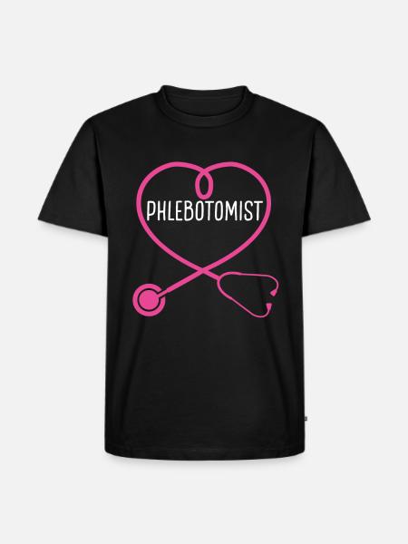 Phlebotomist Stethoscope Appreciation Heart - Men's Premium Organic T-Shirt - black
