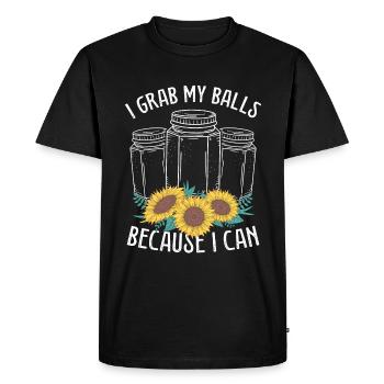 Saison de mise en conserve Je prends mes balles Homesteader Food - T-shirt Premium bio Homme - noir - Devant - Nico (187cm)