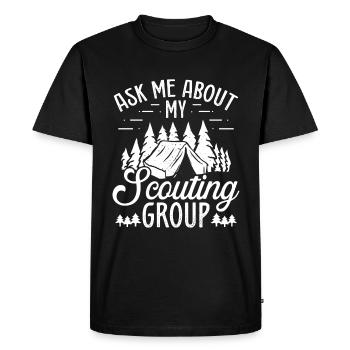 Chef scout Posez-moi des questions sur mes scouts scouts - T-shirt Premium bio Homme - noir - Devant - Nico (187cm)