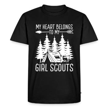 Scouting My heart belongs to tiny Girl Leader - Men's Premium Organic T-Shirt - black - Front - Nico (187cm)