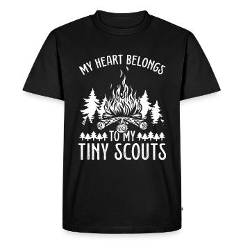 Chef scout Mon cœur appartient au petit scoutisme - T-shirt Premium bio Homme - noir - Devant - Nico (187cm)