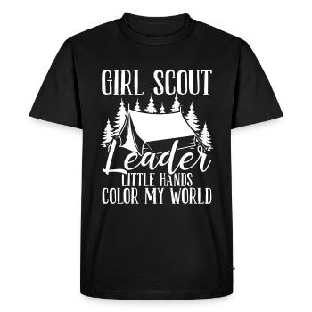 Girl Scout Leader Tiny Scouts color my World - Men's Premium Organic T-Shirt - black - Front - Nico (187cm)
