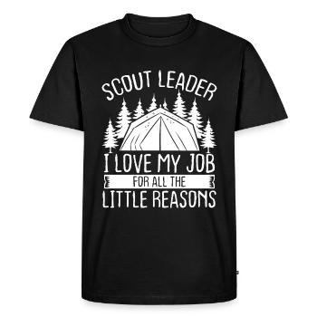 Le chef scout aime mon travail pour toutes les petites raisons - T-shirt Premium bio Homme - noir - Devant - Nico (187cm)