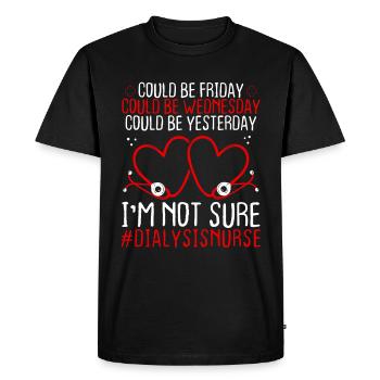 Infirmière en dialyse Stéthoscope des travailleurs de nuit - T-shirt Premium bio Homme - noir - Devant - Nico (187cm)