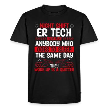 Technicien en salle d'urgence de nuit Infirmière aux urgences - T-shirt Premium bio Homme - noir - Devant - Nico (187cm)