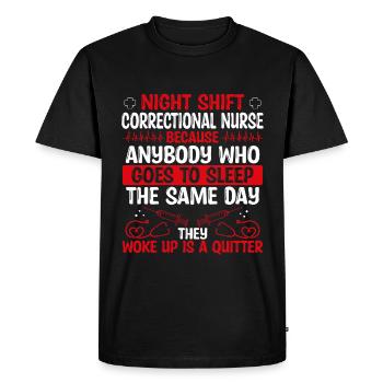 Infirmière correctionnelle de nuit - T-shirt Premium bio Homme - noir - Devant - Nico (187cm)