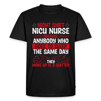 Night Shift Nicu Infirmière Infirmière - T-shirt Premium bio Homme - noir - Devant - Nico (187cm)
