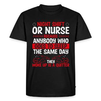 Infirmière de salle d'opération de nuit - T-shirt Premium bio Homme - noir - Devant - Nico (187cm)