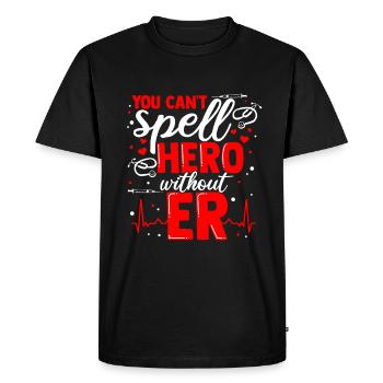 Infirmière de salle d'urgence ER comme dans Hero ER Nurse - T-shirt Premium bio Homme - noir - Devant - Nico (187cm)