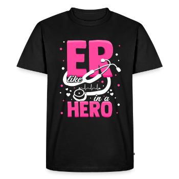 Infirmière de salle d'urgence ER comme dans Hero ER Tech - T-shirt Premium bio Homme - noir - Devant - Nico (187cm)
