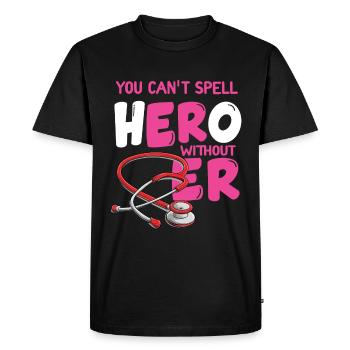Technicien en salle d'urgence Infirmière aux urgences comme dans Hero - T-shirt Premium bio Homme - noir - Devant - Nico (187cm)