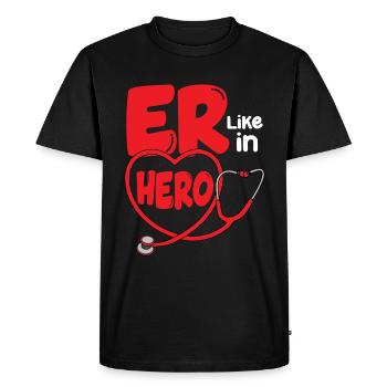 Emergency Room Tech ER like in Hero ER Nurse - Men's Premium Organic T-Shirt - black - Front - Nico (187cm)