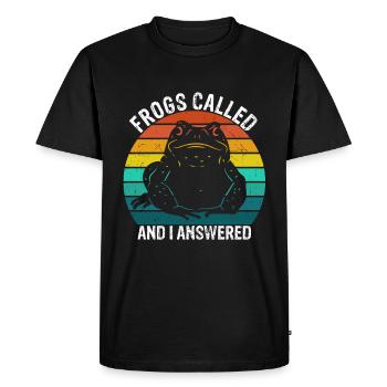Frog Catching Frog Called and I Frog Hunter - Men's Premium Organic T-Shirt - black - Front - Nico (187cm)