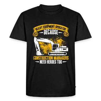 Gestionnaire d'opérateurs d'excavatrices - T-shirt Premium bio Homme - noir - Devant - Nico (187cm)
