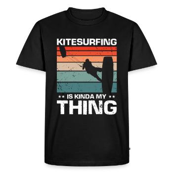 Le kitesurf c'est un peu mon truc Kite Kiteboarder - T-shirt Premium bio Homme - noir - Devant - Nico (187cm)