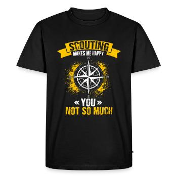 Group makes me happy Girl Scout Leader Boy Scouts - Men's Premium Organic T-Shirt - black - Front - Nico (187cm)