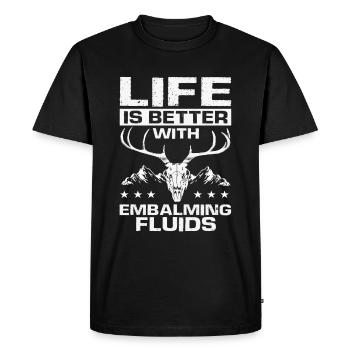 Taxidermist Life is better with Embalming Fluids - Men's Premium Organic T-Shirt - black - Front - Nico (187cm)