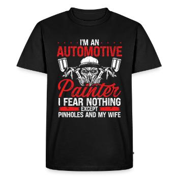 Pulvérisateur de véhicule Pinholes Automotive Car Painter - T-shirt Premium bio Homme - noir - Devant - Nico (187cm)
