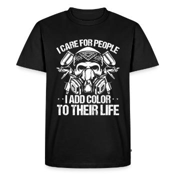 Le véhicule ajoute de la couleur à la vie Peinture automobile - T-shirt Premium bio Homme - noir - Devant - Nico (187cm)