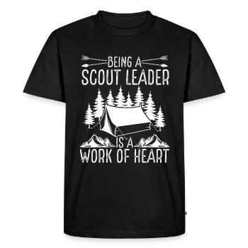 Girl Scout Leader Work of Heart Scouting Scout - Men's Premium Organic T-Shirt - black - Front - Nico (187cm)