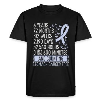 6 ans Cancer de l’estomac Mouvement du ruban sans cancer de l’estomac - T-shirt Premium bio Homme - noir - Devant - Nico (187cm)