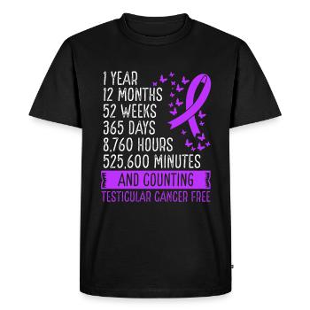 1 an de mouvement de ruban sans cancer du testicule - T-shirt Premium bio Homme - noir - Devant - Nico (187cm)