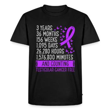 3 ans de mouvement du ruban sans cancer du testicule - T-shirt Premium bio Homme - noir - Devant - Nico (187cm)