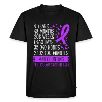 4 ans de mouvement de ruban sans cancer du testicule - T-shirt Premium bio Homme - noir - Devant - Nico (187cm)