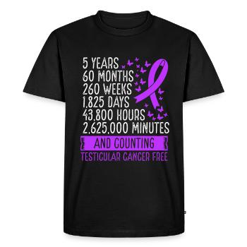 Mouvement du ruban sans cancer du testicule de 5 ans - T-shirt Premium bio Homme - noir - Devant - Nico (187cm)