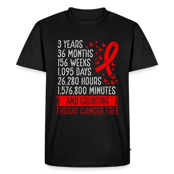 Mouvement du ruban sans cancer de la gorge de 3 ans - T-shirt Premium bio Homme - noir - Devant - Nico (187cm)