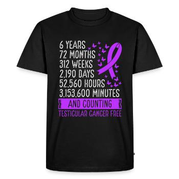 6 ans de mouvement du ruban sans cancer du testicule - T-shirt Premium bio Homme - noir - Devant - Nico (187cm)
