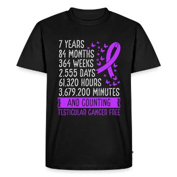 7 ans de mouvement du ruban sans cancer du testicule - T-shirt Premium bio Homme - noir - Devant - Nico (187cm)