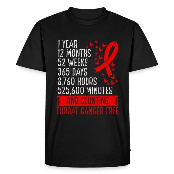 Mouvement du ruban sans cancer de la gorge de 1 an - T-shirt Premium bio Homme - noir - Devant - Nico (187cm)