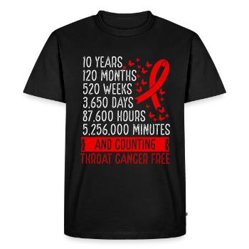 Mouvement du ruban sans cancer de la gorge de 10 ans - T-shirt Premium bio Homme - noir - Devant - Nico (187cm)