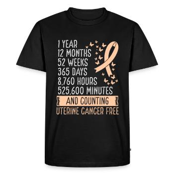Mouvement du ruban sans cancer de l’utérus de 1 an - T-shirt Premium bio Homme - noir - Devant - Nico (187cm)