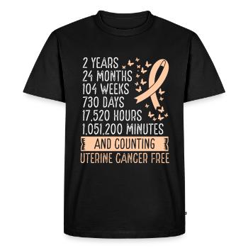 2 Years Uterine Cancer Free Ribbon Movement - Men's Premium Organic T-Shirt - black - Front - Nico (187cm)