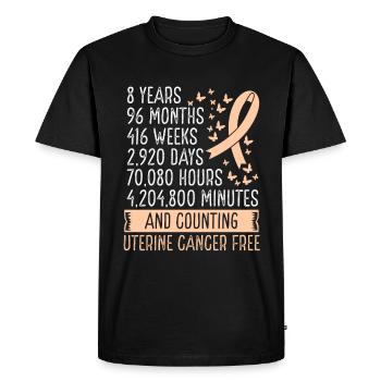 8 Years Uterine Cancer Free Ribbon Movement - Men's Premium Organic T-Shirt - black - Front - Nico (187cm)