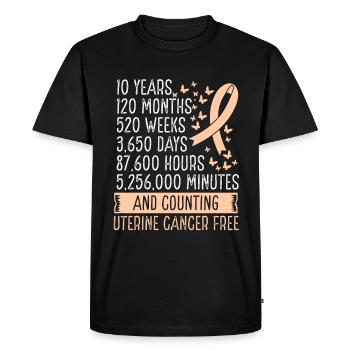 10 ans de mouvement de ruban sans cancer de l’utérus - T-shirt Premium bio Homme - noir - Devant - Nico (187cm)