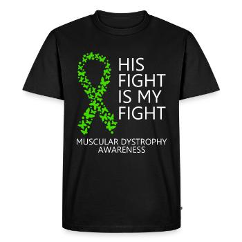 Ruban de dystrophie musculaire Son combat est mon combat - T-shirt Premium bio Homme - noir - Devant - Nico (187cm)