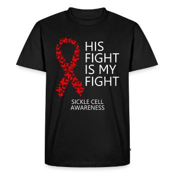 Sickle Cell Ribbon Month His Fight is my Fight - Men's Premium Organic T-Shirt - black - Front - Nico (187cm)