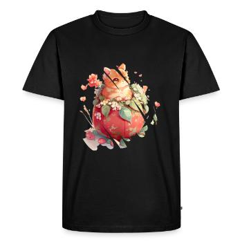 Chat dans un pot - T-shirt Premium bio Homme - noir - Devant - Nico (187cm)