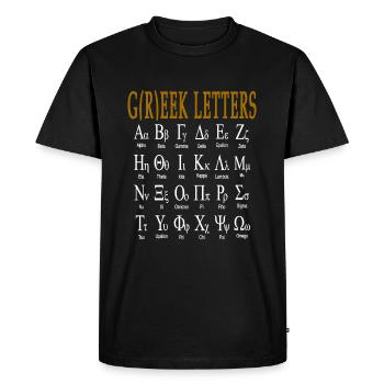 Wortspiel Geeks Nerds Greek alphabet - Men's Premium Organic T-Shirt - black - Front - Nico (187cm)