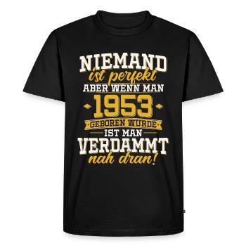 1953 Jahrgang geboren 70 Geburtstag Geschenk - Männer Premium Bio T-Shirt - Schwarz - Vorne - Nico (187cm)
