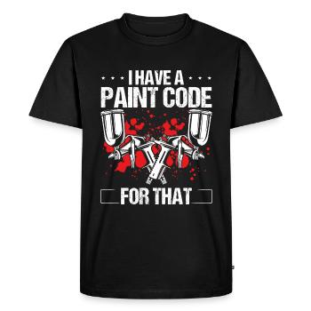 Peinture J’ai un code de peinture pour ce peintre de voiture - T-shirt Premium bio Homme - noir - Devant - Nico (187cm)